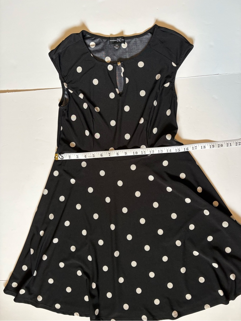 INC International Company, vintage inspired, black white Polka Dot Dress, Sz M. - Picture 8 of 11